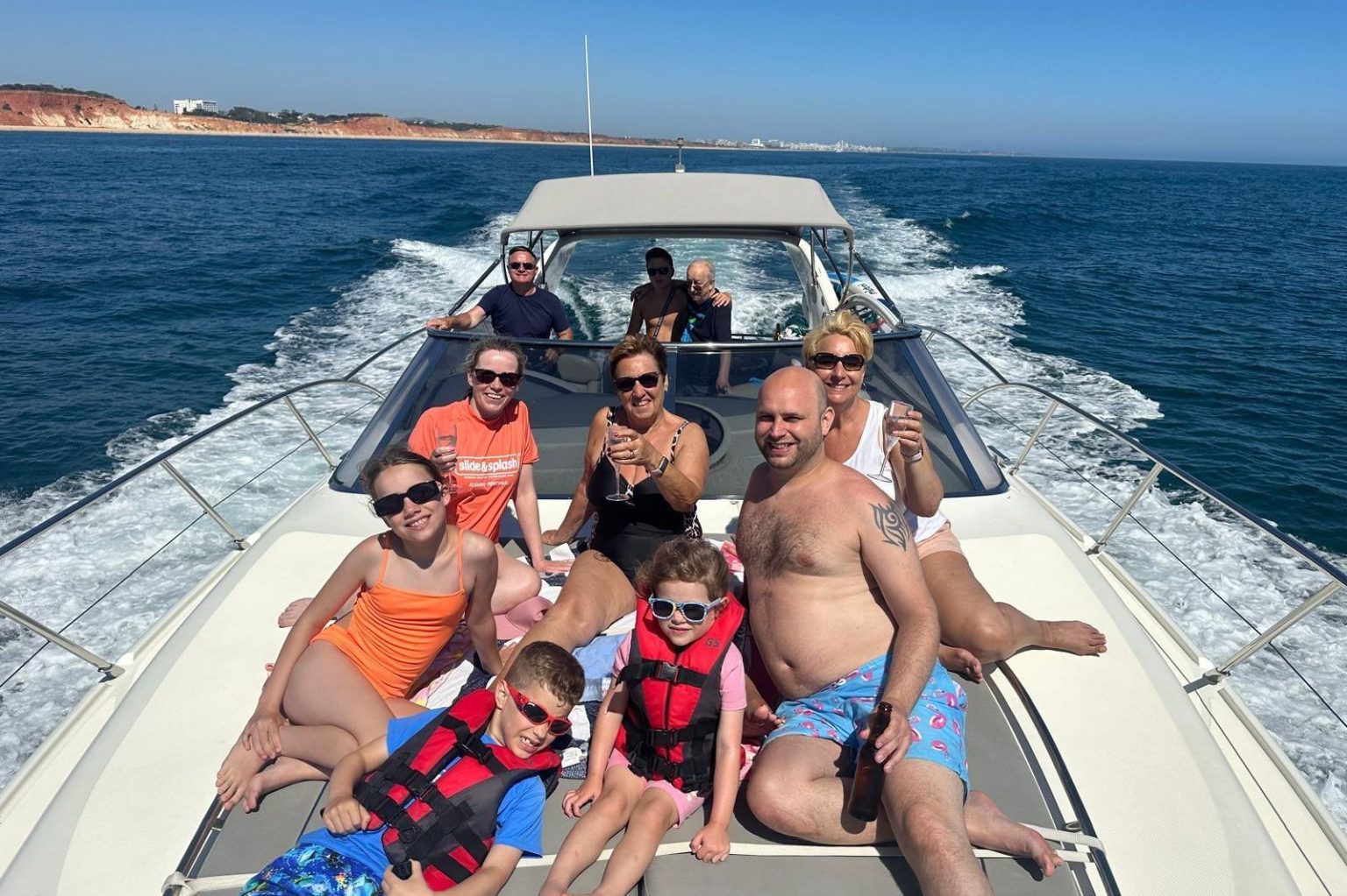 Family enjoying a private yacht charter