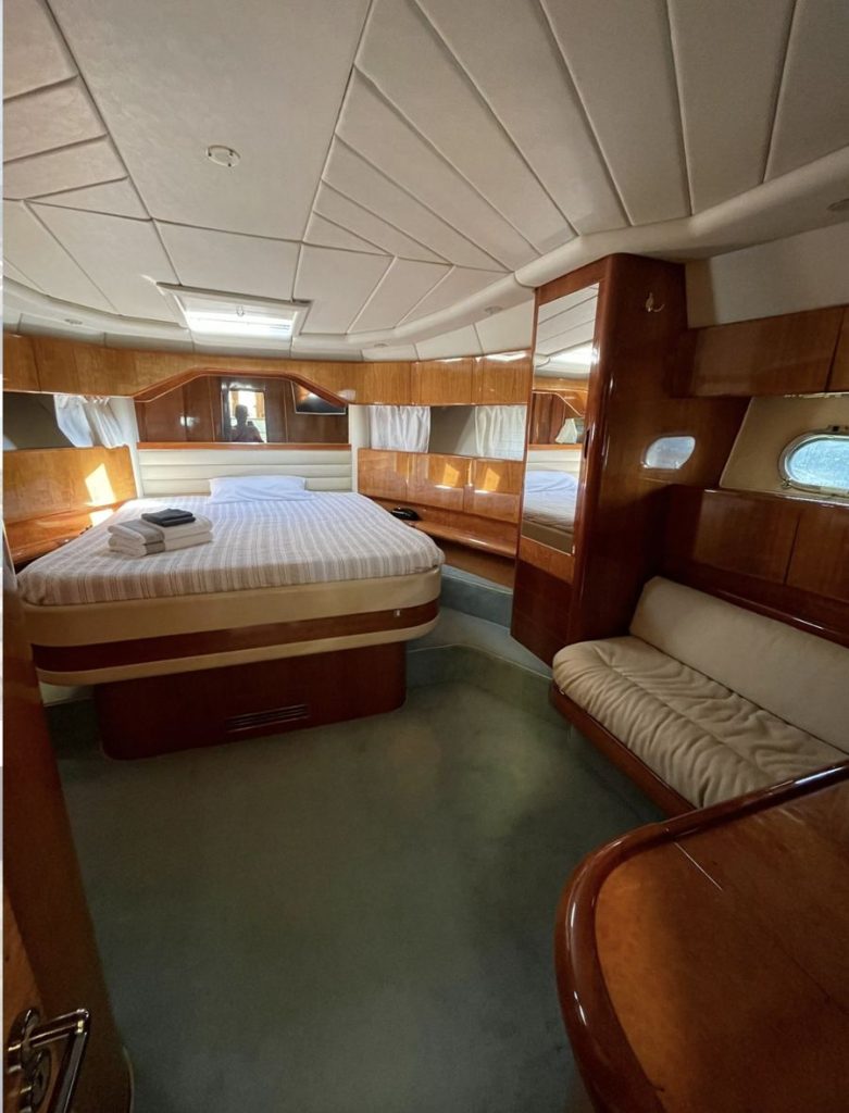 Double cabin inside a charter yacht